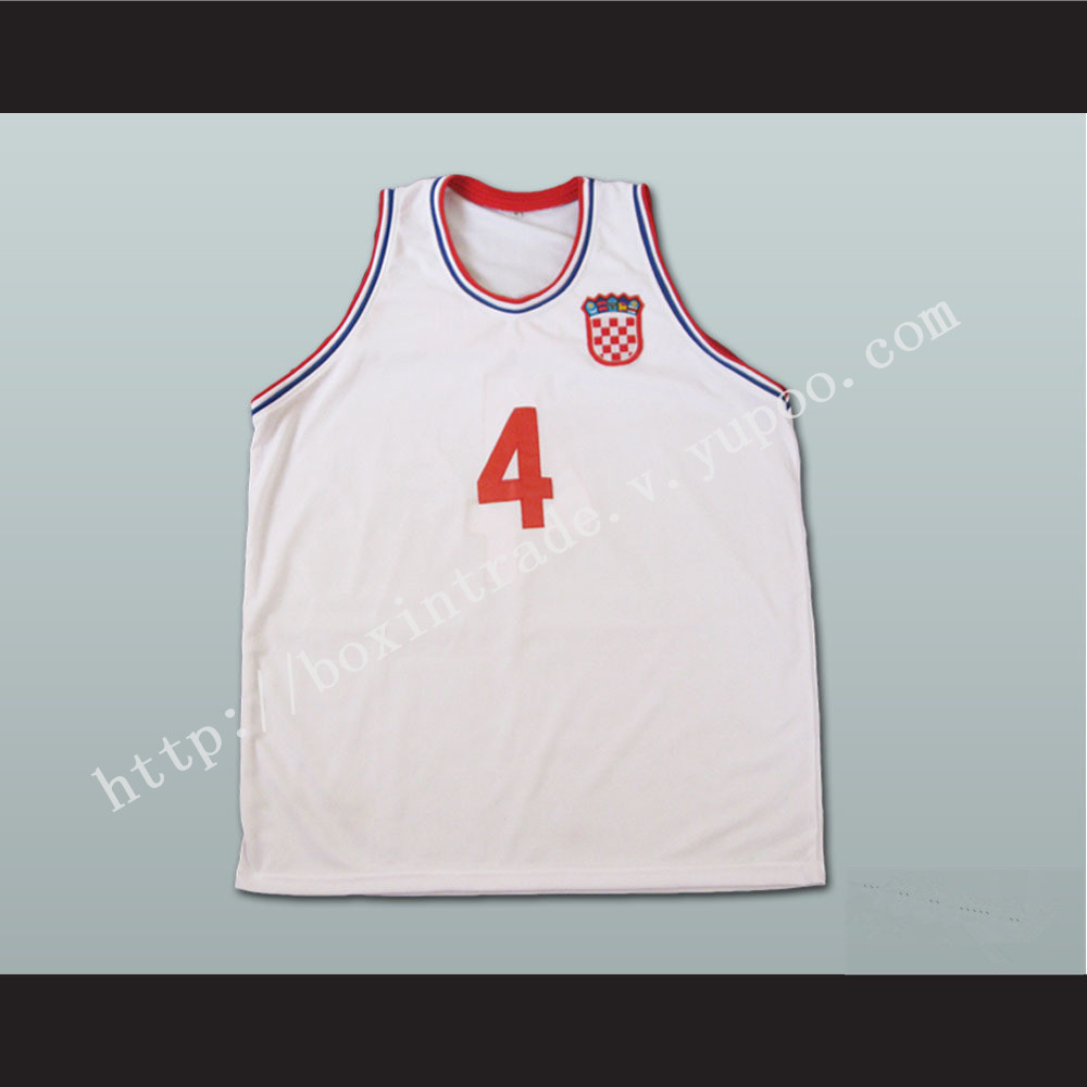 Drazen Petrovic Croatia White Basketball Jersey