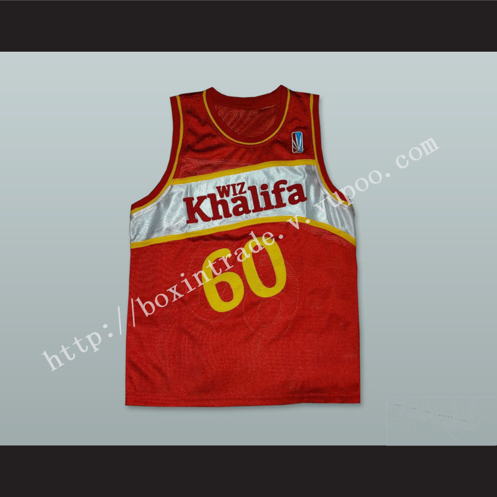 Wiz Khalifa 60 Taylor Gang Red Basketball Jersey with Patch