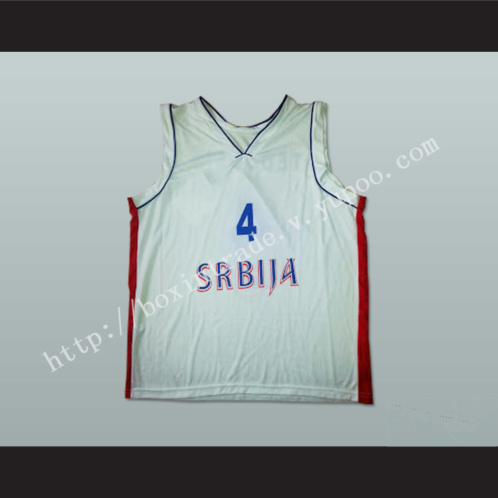 Milos Teodosic 4 Serbia Basketball Jersey Stitch Sewn