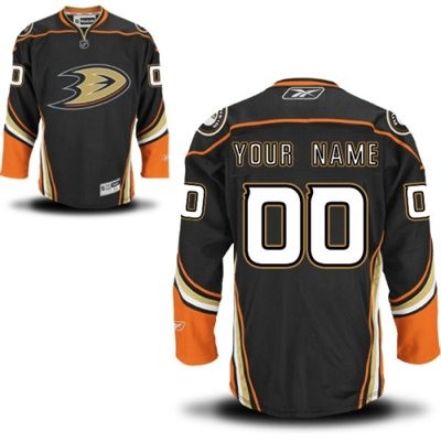 Anaheim Ducks Home Big And Tall Custom Jersey - Black