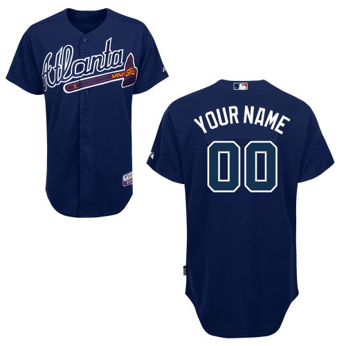 Atlanta Braves Alt Custom Big And Tall Jersey - Navy Blue