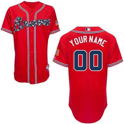 Atlanta Braves Alt Custom Big And Tall Jersey - Scarlet Red