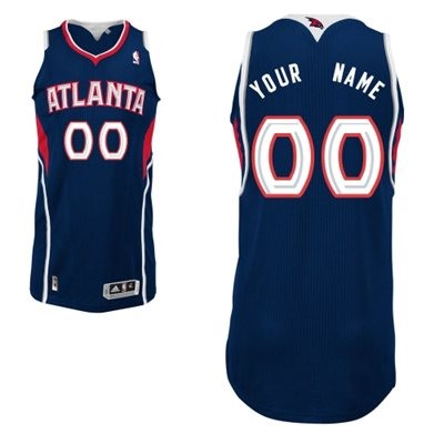 Atlanta Hawks Road Custom Big And Tall Jersey - Navy Blue