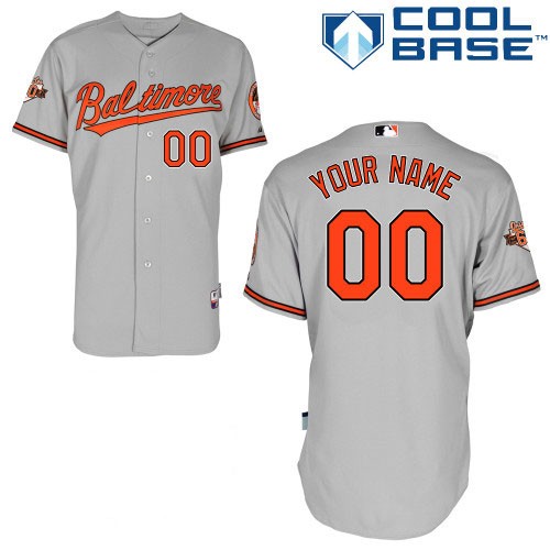 Baltimore Orioles Away Custom Big And Tall Jersey - Gray