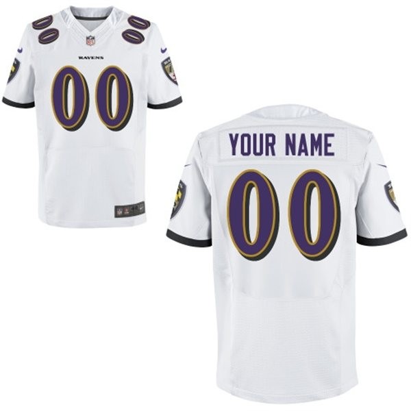 Baltimore Ravens Custom Big And Tall Jersey - White