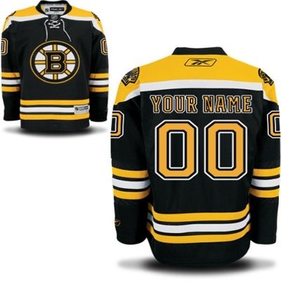 Boston Bruins Home Big And Tall Custom Jersey - Black