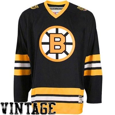 Boston Bruins Throwback Vintage Big And Tall Custom Jersey - Black