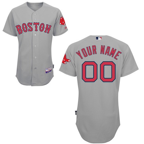 Boston Red Sox Away Custom Big And Tall Jersey - Gray