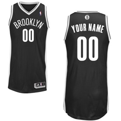 Brooklyn Nets Road Custom Big And Tall Jersey - Black