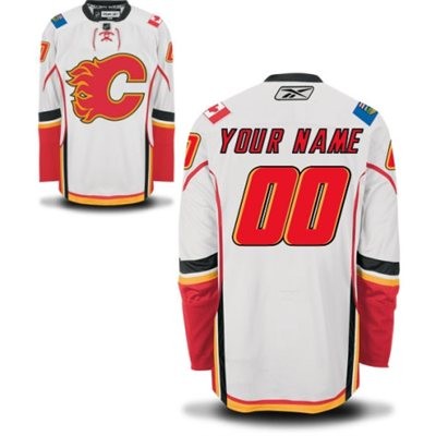 Calgary Flames Road Big And Tall Custom Jersey - White