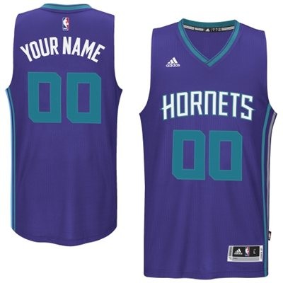 Charlotte Hornets Road Custom Big And Tall Jersey - Dark Purple