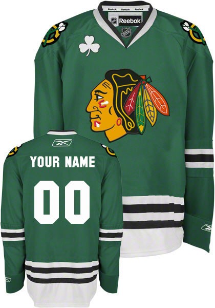 Chicago Blackhawks Saint Patrick's Day Big And Tall Custom Jersey - Green