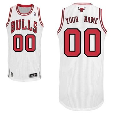 Chicago Bulls Home Custom Big And Tall Jersey - White