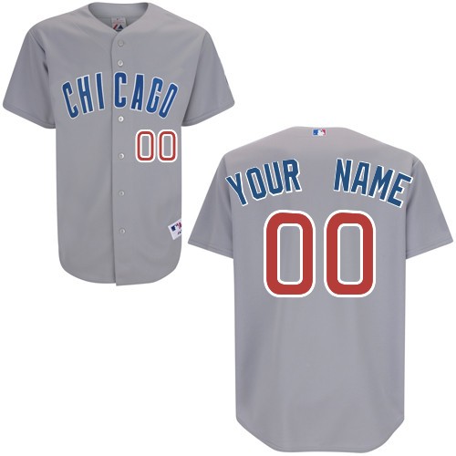 Chicago Cubs Away Custom Big And Tall Jersey - Gray