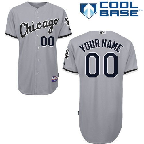 Chicago White Sox Away Custom Big And Tall Jersey - Silver Gray