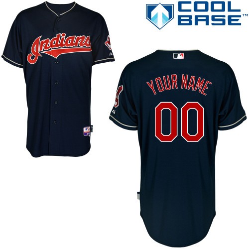 Cleveland Indians Alt Custom Big And Tall Jersey - Navy Blue