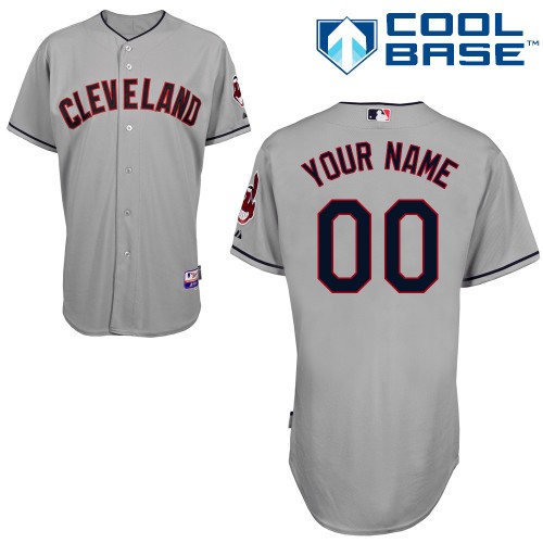 Cleveland Indians Away Custom Big And Tall Jersey - Gray