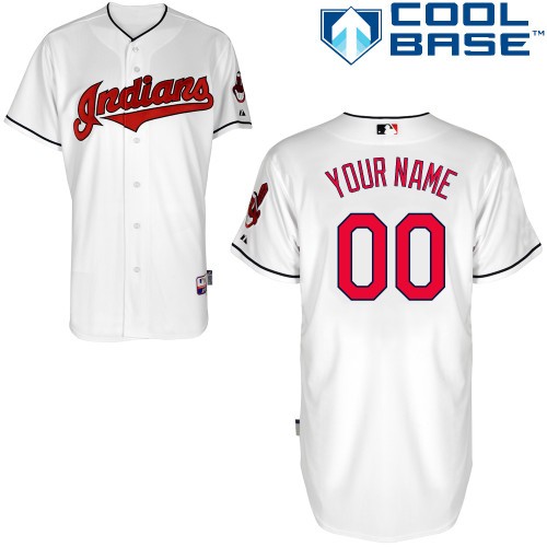 Cleveland Indians Home Custom Big And Tall Jersey - White