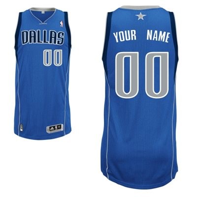 Dallas Mavericks Road Custom Big And Tall Jersey - Blue