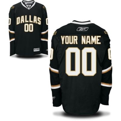 Dallas Stars Home Big And Tall Custom Jersey - Black