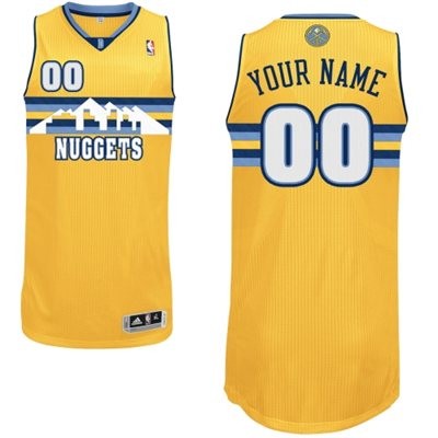 Denver Nuggets Alternate Custom Big And Tall Jersey - Yellow Gold