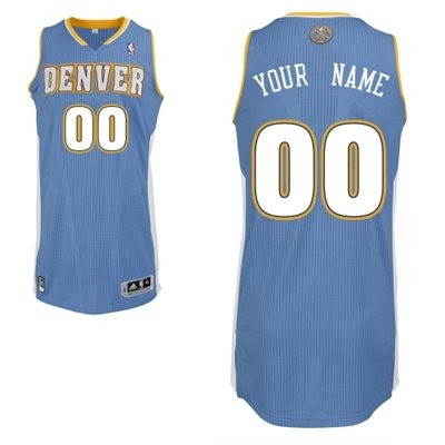 Denver Nuggets Road Custom Big And Tall Jersey - Light Blue