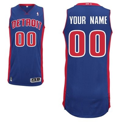 Detroit Pistons Road Custom Big And Tall Jersey - Blue