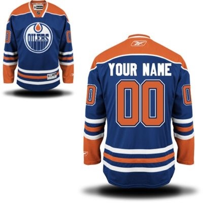 Edmonton Oilers Home Big And Tall Custom Jersey - Blue