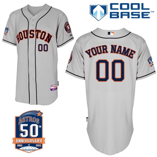 Houston Astros Away Custom 50th Big And Tall Jersey - Gray