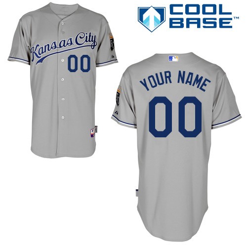 Kansas City Royals Away Custom Big And Tall Jersey - Gray