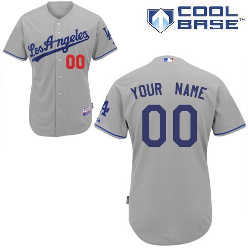 Los Angeles Dodgers Away Custom Big And Tall Jersey - Gray