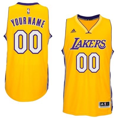 Los Angeles Lakers Road Custom Big And Tall Jersey - Gold