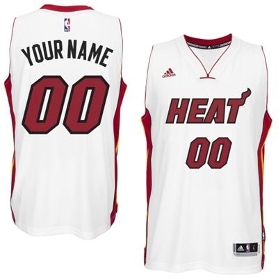 Miami Heat Home Custom Big And Tall Jersey - White