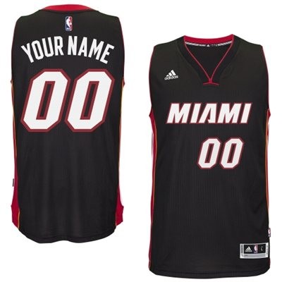 Miami Heat Road Custom Big And Tall Jersey - Black