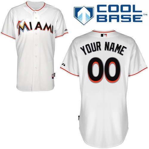 Miami Marlins Home Custom Big And Tall Jersey - White