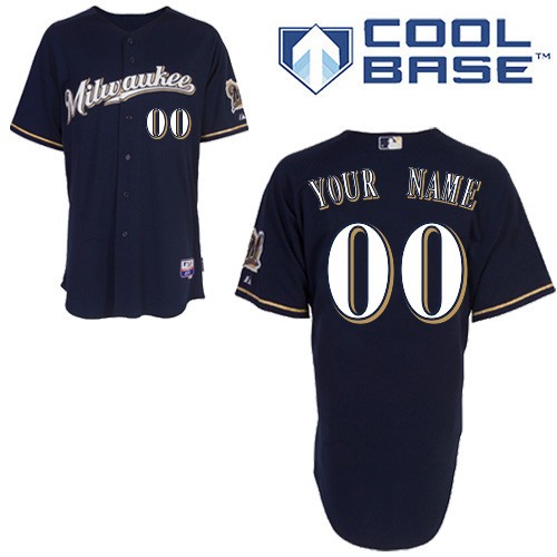 Milwaukee Brewers Alt Custom Big And Tall Jersey - Navy