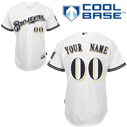 Milwaukee Brewers Home Custom Big And Tall Jersey - White