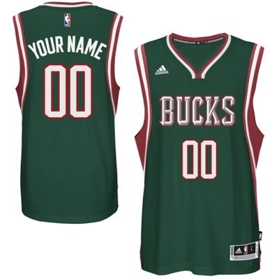 Milwaukee Bucks Road Custom Big And Tall Jersey - Dark Green