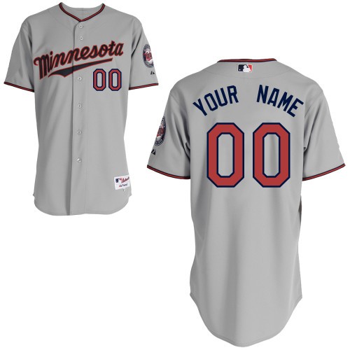 Minnesota Twins Away Custom Big And Tall Jersey - Gray