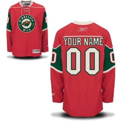 Minnesota Wild Home Big And Tall Custom Jersey - Red