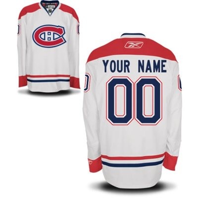 Montreal Canadiens Road Big And Tall Custom Jersey - White