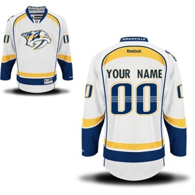 Nashville Predators Road Big And Tall Custom Jersey - White