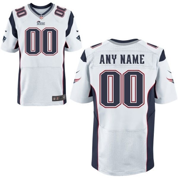 New England Patriots Custom Big And Tall Jersey - White