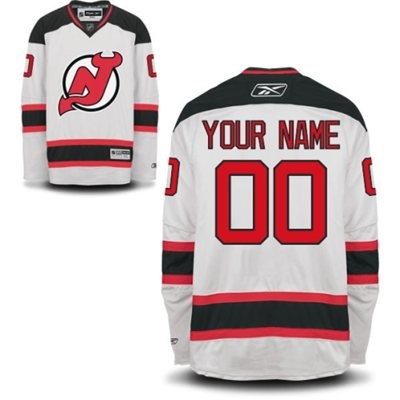 New Jersey Devils Road Big And Tall Custom Jersey - White