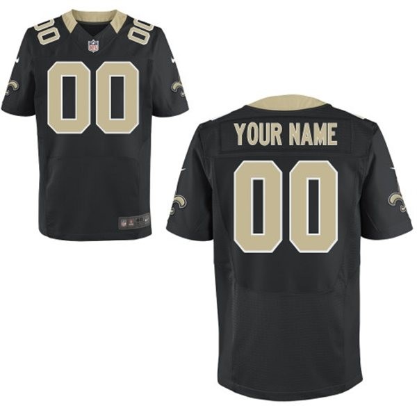 New Orleans Saints Custom Big And Tall Jersey - Black