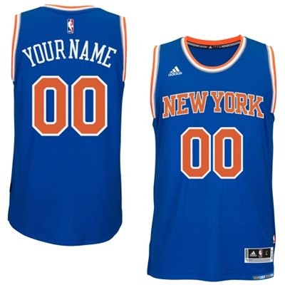 New York Knicks Road Custom Big And Tall Jersey - Blue