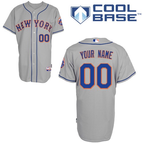 New York Mets Away Custom Big And Tall Jersey - Gray