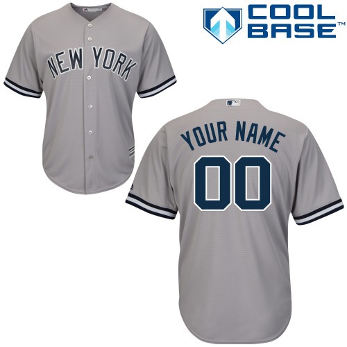 New York Yankees Away Custom Big And Tall Jersey - Gray