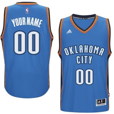 Oklahoma City Thunder Road Custom Big And Tall Jersey - Blue