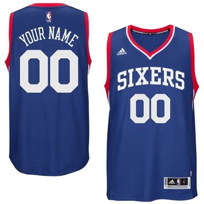 Philadelphia 76ers Road Custom Big And Tall Jersey - Blue